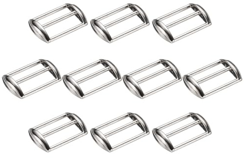 QUARKZMAN Boucle Casquette En Métal Argent Brillant 10Pcs | Glisseur Bande Réglable, Pour Casquette, Accessoires Quincaillerie, Pour La Fabrication Sacs, Pour Accessoires Sac À Main