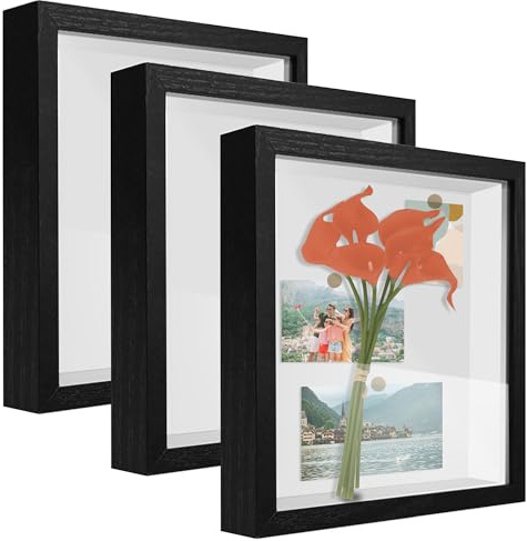 3 Pack 11x14 Shadow Box Frame 3D Picture Frame Acrylic Shadow BoxesDisplay Case Box for Memorabilia, Crafts, Tickets and Photos (11x14,Black)