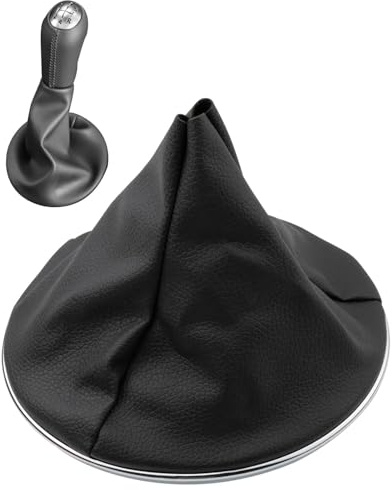 TPZORJX Funda para palanca de cambios de piel sintética compatible con 500, con anillo de fijación y funda de cambio con marco circular cromado