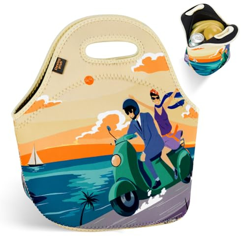 Desing Wish Bolsa Termica Porta Alimentos Mujer Hombres Neopreno Porta Bolsa Comida Trabajo Bolsa Merienda Fiambrera Bolsas Termicas Almuerzo Saco Termico Isotermica Portatil Lunch Bag Lonchera Picnic