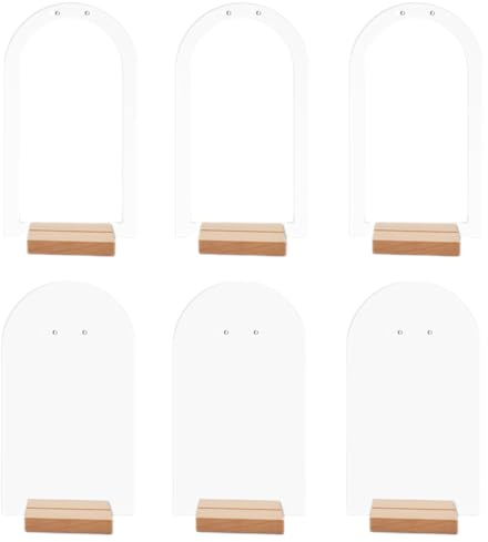 minkissy Soporte Para Aretes De Acrílico Con Base De Madera Organizador De Pendientes Para Mostrador Expositor De Joyas De Escritorio 6 Piezas Para Exhibición Y Uso Personal