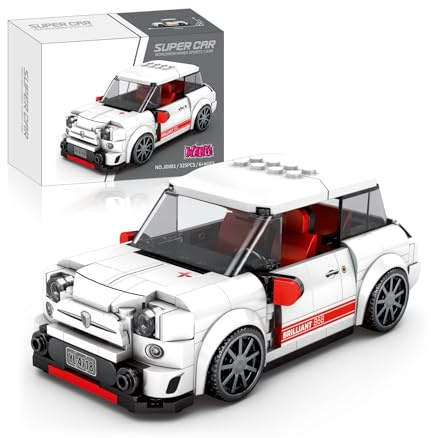 Ebortsin Technik Sportwagen Bausteine für Fiatts, 325 Teile Speed Champions Rennwagen Bausteine Spielzeug, Geschenk für Erwachsene und Kinder, Kompatibel mit L***