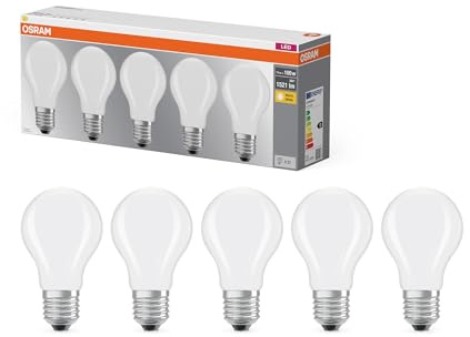 OSRAM Lampe LED Filament Base A100 forme d'ampoule 11W 827, 2700K blanc chaud, E27, dépolie, 1521 lm, lumière instantanée 100%