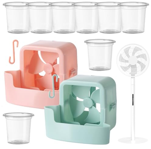 Portable Cool Breeze Fans - 2 Pieces Hanging Ice Storage Box for Electric Fan, Cooling Accessory with Hook for Balcony Outdoor Office