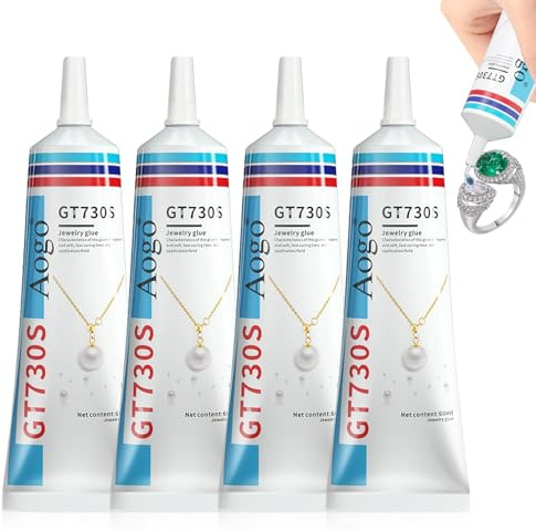 Schmucksteinkleber Schmuckkleber Extra Stark Transparent Punktgenaues Aufkleben Der Schmucksteine Und Perlen Schmuckkleber Wasserfest Für Reparatur Von Schmuck Und DIY 30mlx4