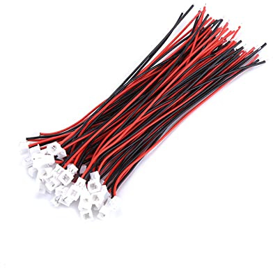 Cocoarm 20 Set Micro JST 1,25 Mm Plug del Connettore, JST 2P, Connettori Ad Angolo, per Circuiti e Progetti Elettronici, con Fili Rame Placcate (2pin Set Maschile e Femminile)