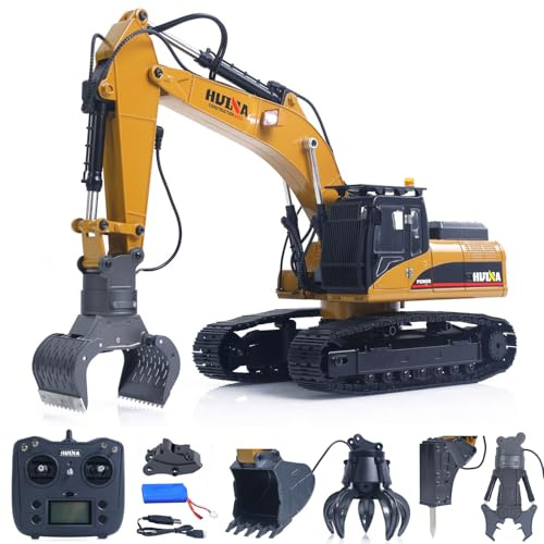 TOUCAN RC HOBBY HUINA Upgrade 580 1:14 Metall RC Bagger Modell Baufahrzeug Elektrischer Kugelgreifer 360 Grad drehbare Scherkralle Sound und Licht