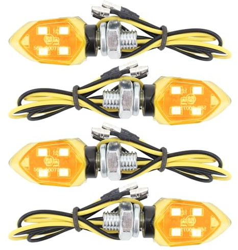 Rierousy 4 Stück 12V LED Blinker Motorrad e Geprüft mit Universal und Wasserdicht Geeignet für Motorräder, Geländemotorräder, Vierradmotorräder, Cruiser usw