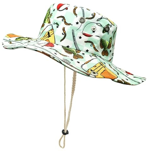 Enodtter Bass Fish Bucket Hat, Fishing Gifts for Men Women, Outdoor Summer Wide Brim Packable Printed Beach Sun Hats for Fisherman