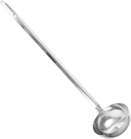 TOYANDONA Cuchara de Acero Inoxidable de Mango Largo, Cucharón para Sopa y Salsa, Utensilio Multiusos Gancho, Restaurante y Hotel