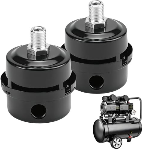 2 pezzi di filtri per silenziatore del compressore, 1/2 13 mm filtro dell'aria per parti di ricambio del compressore, filettatura in metallo per silenziatore di aspirazione del compressore ad aria