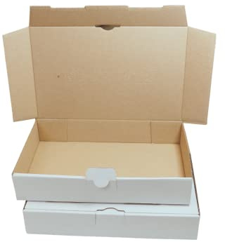 MyPack 50x Maxibriefkartons Versandkartons Faltschachtel Faltkarton Maxibrief Karton 240 x 160 x 45, Weiß, MB-3
