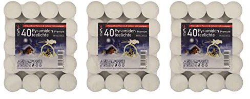 Ebersbacher Kerzenfabrik GmbH 3er Pack Pyramidenteelichte 36 Stück/Packung mit Alu-Hülle, Unparfümiert (3 x 36 Stück)