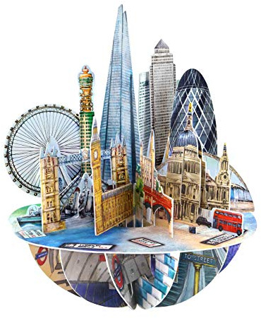 SANTORO Pirouette, Biglietto D'Auguri Pop-Up 3D - Città Di Londra - Regalo Per Lei, Per Lui, Compleanno, Ringraziamento, Destinazione