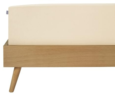SCHIESSER Spannbettlaken 100x200 cm | 95% Baumwolle 5% Elasthan | Creme | sehr dehnbar & blickdicht | für hohe Matratzen und Boxspringbetten geeignet | OEKO-TEX® MADE IN GREEN
