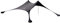 Strandwerk Premium Lycra Strandzelt – Strandmuschel Pop-Up Sonnensegel „Ole“ mit Alu-Stangen und befüllbaren Sand-Ankern Grau (210 x 210 cm)