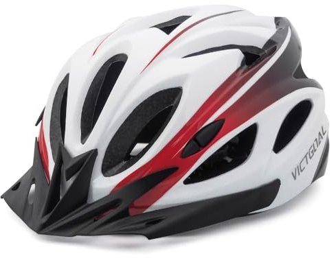 Victgoal Adults Bike Helmet for Men Women with LED Rear Light | PC Shell, EPS Foam, Cool Ventilation, Size L 22.44-24 inches Head Circumference, for Mountain Road Cycling