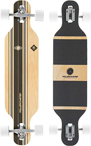 RollerCoaster Longboards Drop-Through The ONE Edition: Feathers, Palms, Stripes (Stripes: schwarz)