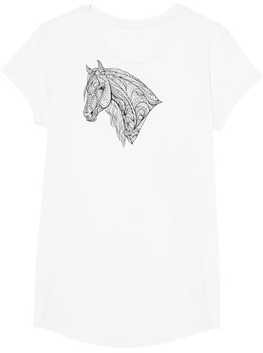 Niedliches Pferd zum bemalen & ausmalen für Kinder T-Shirt