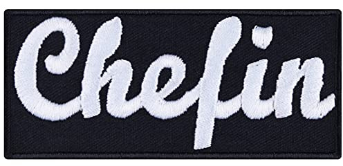 CHEFIN Aufnäher für Frauen lustig Aufbügler/Patch zum annähen/aufbügeln | Ehefrau Bügelbilder Geburtstagsgeschenk für Damen Applikation für alle Stoffe | 90x40mm