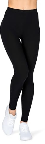 looksy Leggings en Coton Noir pour Femmes Pantalons de détente Respirants pour Sports Opaques Pleine Longueur, Taille 2XL