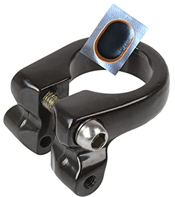 M-Wave Racky Alu - Sitzrohrklemme Sattelklemme Schwarz 31,8 mm inkl. Schlauchflicken