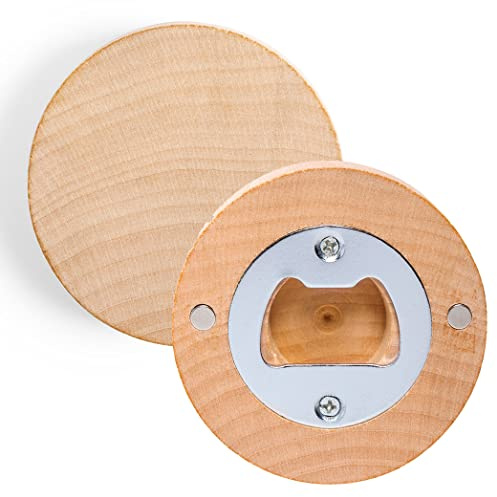 Set di 12 Apribottiglie in Legno con Magnete, Ideali per Personalizzare, Apribottiglie Personalizzabili (Senza Personalizzazione)
