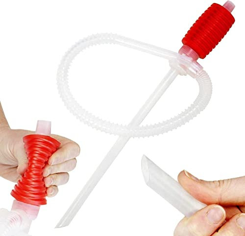 AUTOZOCO Bomba de Sifón de Transferencia de Líquido, Bomba Manual para Trasvase, Bomba de Transferencia de Combustible, Trasvase Succión de Gasolina, Agua, Gasoil, Aceite, PP + PE + EVA, 95cm