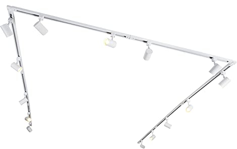 QAZQA Sistema riel moderno blanco 14 focos monofásicos - JEANA Acero Alargada Adecuado para LED Max. 14 x 50 Watt