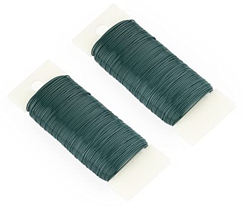 KINGLAKE 2 Roll x 41 Yards Green Florist Wire for Christmas Wreaths Making, 22 Gauge Paddle Wire, Flexible Floral Binding Wires for Floral Flower Arrangements, Garland, Crafts, Bouquets
