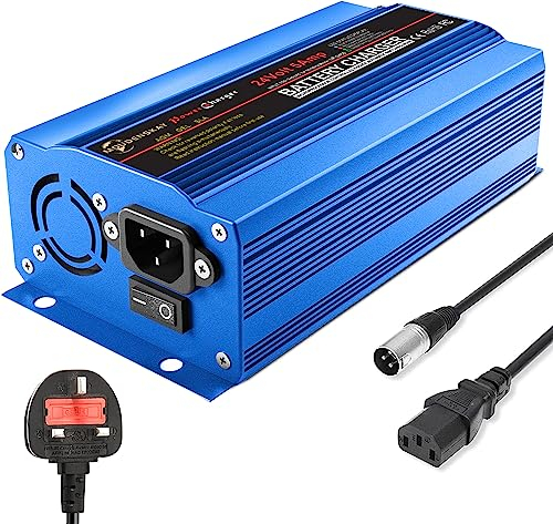 MOUDENSKAY 24V 5A Smart Automatic Battery Charger, Portable Battery Maintainer 24v battery charger for Car Boat Lawn Mower Marine Scooter Wheelchair Motorcycle eBike(Blue)