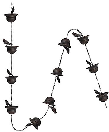 F Fityle Catene Antipioggia per Uccelli per grondaie di Ricambio Coppe collettore Pioggia deviatore Acqua piovana Catena Antipioggia 240 cm per