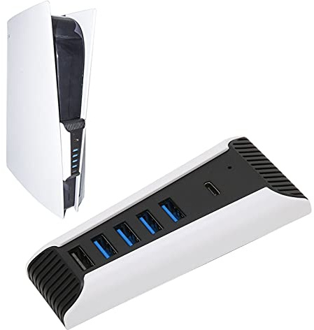 USB-Hub für PS5, 5-Port-USB-Hub, Hochgeschwindigkeits-Erweiterungs-Hub-Ladegerät, USB-Extender für 5