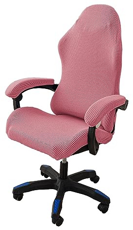 LIFEDX Funda Silla Gaming Elásticas con Brazos 4 Piezas Ajustables,Funda Ergonómicas para Silla de Juegos de Oficina,Funda de Sillas Gamer Racing Protectora Lavable Extraíble,No Incluye Sillas,Rosa
