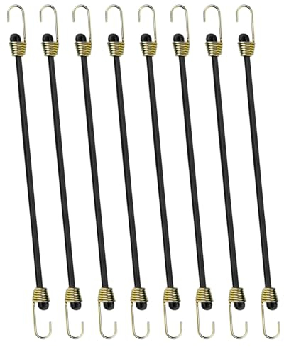Ensemble de 8 Tendeurs Élastiques de 25 cm avec Crochets,Sangles d'Arrimage Élastiques,Extenseurs avec Crochets,Mini Sangles Élastiques,Sangles de Bâche Courtes Robustes,Tendeurs en Caoutchouc - Noir