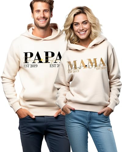 Personalisierte Bio T-Shirts Pullover für Familien Mama Papa Kinder Oma Opa, handbedruckt mit umweltfreundlichen Farben und Folien in Deutschland, Bio-Baumwolle