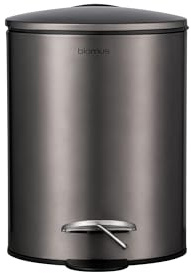 blomus Treteimer -TUBO- | Stahl/Kunststoff | Burned Metal | 3 Liter | H 24 cm x B 16 cm x T 16 cm