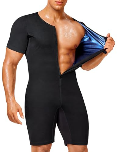 Junlan Sauna Suit for Men Full Body Waist Trainer Sauna Shirt for Working Out