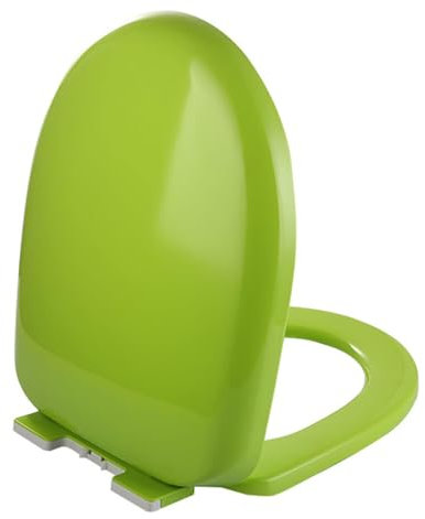 Brigtviee Slow Close Plastic Toilet Seat,Removable Toilet Bowl Seat,Top Fixing,Fits Elongated Or U Toilets,PP Material,Asiento de inodoro de color 40-44cm/15.74-17.32 inch,Green
