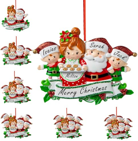 Personalisierter Weihnachtsschmuck 2024 Familie mit 2-8 Weihnachtsschmuck Benutzerdefinierter Name Personalisierte Geschenke für den Weihnachtsbaum, Party-Weihnachtsbaumanhänger