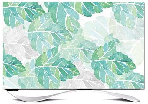 JANEMUA Indoor TV Display Cover, Leaves Pattern Dust/Sun Proof Television Hood,Universal for Desktop/Desktop Monitor/Wall Mount/Curved TV-A||49-52inch