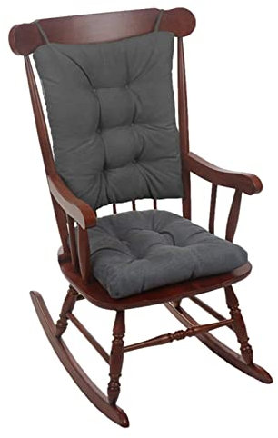 P Tufted Rock Stuhlkissen-Set, weiches Sitzpolster und Rückenstütze mit Bändern, einfarbig, 17x17 Sitzfläche und 21x17 Rücken, Holzstuhl-Upgrade)