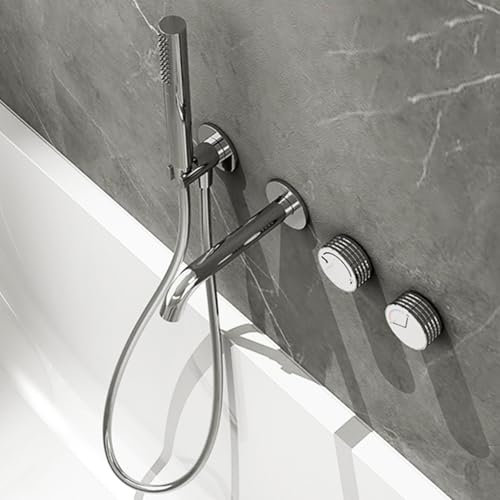 Rubinetto Vasca da Bagno con Doccetta Cromato Miscelatore Doccia Incasso con Deviatore Rubinetteria Doccia in Ottone