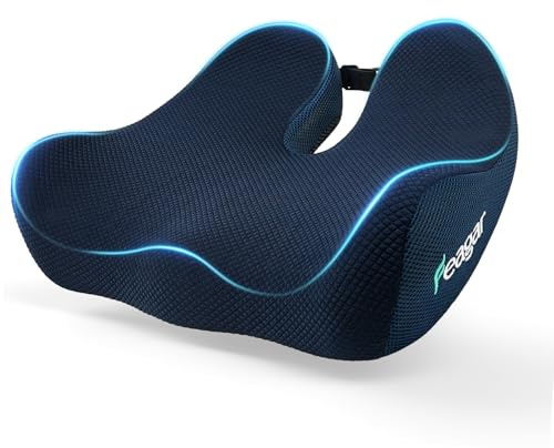 Feagar Cojín ortopédico con Espuma viscoelástica – Cojín de Asiento de Oficina, cojín para coxis, cojín de Asiento de Coche para Mejorar la Postura de Asiento y aliviar la tensión del