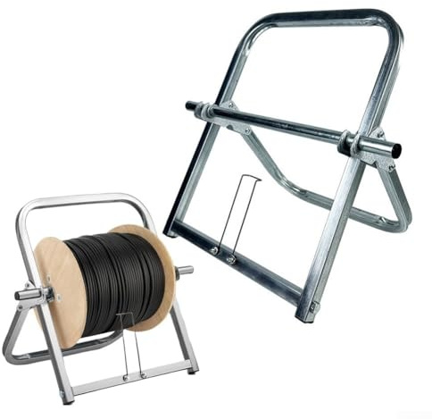 Carrete para organizar cables, 41 x 33 cm, carrete de cable vacío para camping, eléctrico, enrollador de cables, para caravanas, cables EV, manguera de jardín