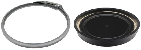zolink Locking Ring Clamps and drum lid for storage barrel plastic open top bucket trash tightening seal removable clamps lever lock ring (silver black, 30L OD282 + OD285 ID267mm (clamp + lid))