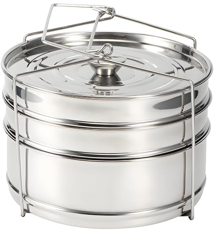 3-Tier Stackable Steamer Insert Pans, Stainless Steel for 6Qt 8Qt Pot