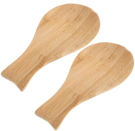 ULTECHNOVO 2 Pièces Repose-cuillère Bois avec Base Antidérapante Support Ustensiles de Cuisine Résistant Chaleur Organiseur de Comptoir pour Spatule Louche Cuillère Lot