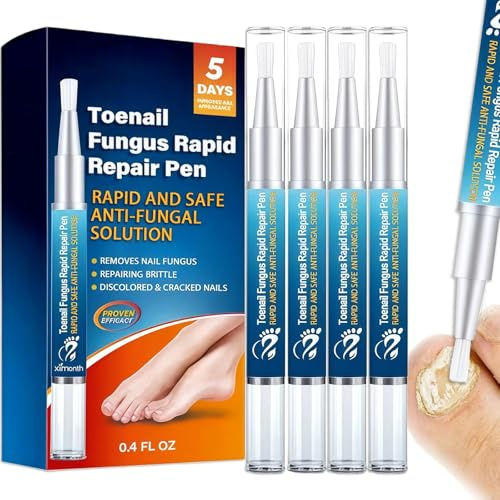 Fungal Nail Treatment Pens for Toenails, Nail Care Pen Fungus Repair, Toenail Fungal Treatment for Discolored & Brittle Nails, Anti-Fungal Nails Strengthener & Care Essence, 4Pcs