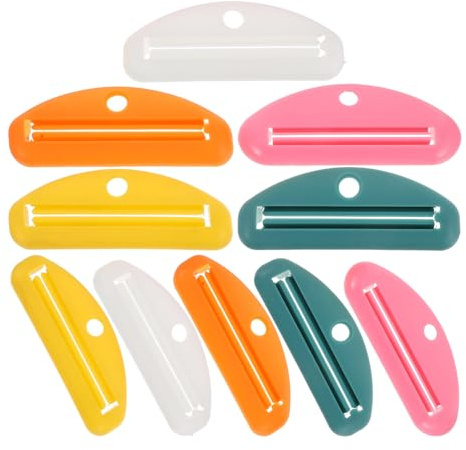 HAMPPLIES 10piezas Expresimidor de Pasta de Dientes Expresimidor de Tubos de Pasta Soporte Manual Dispositivo para Apretar Tubos Uso Baño